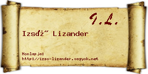 Izsó Lizander névjegykártya